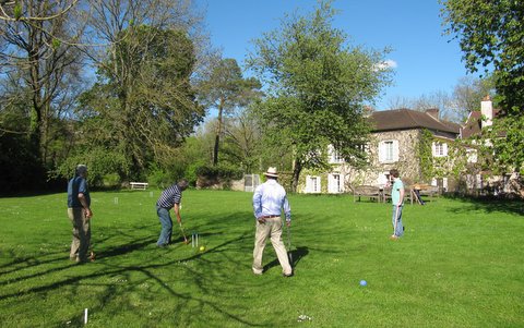 Croquet on the front lawn